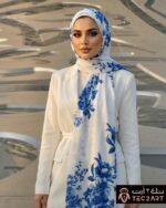 Floral print cotton scarf