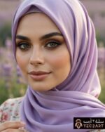 Purple satin scarf