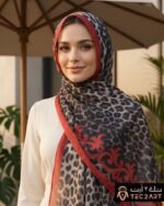 Red brown chiffon scarf