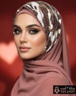 Sequence work chiffon scarf