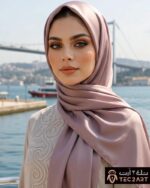Silver satin scarf