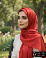 Maroon satin scarf