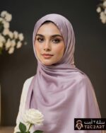 Brown satin scarf plain