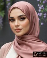 Pink satin scarf